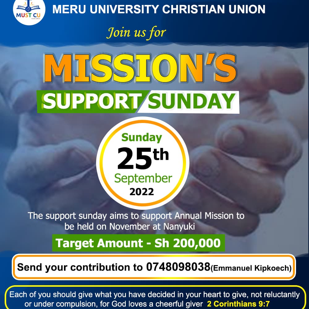 mustcu_org's tweet photo. This Sunday 25th September
We will be having our Support Sunday which aims to support the Annual Mission https://t.co/DLISoGJVVv