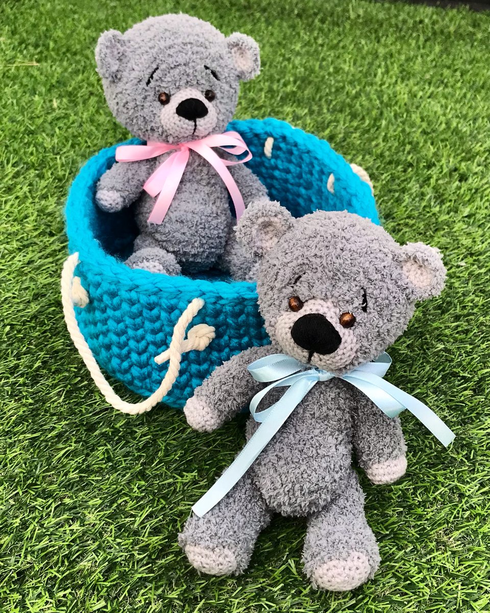 glassermarkers's tweet photo. A Couple of Crochet Tatty Teddy Bears + crochet basket - Stuffed by KateandmomShop https://t.co/2KBcFBE1Ki via @Etsy https://t.co/JJQ1dj4bZP