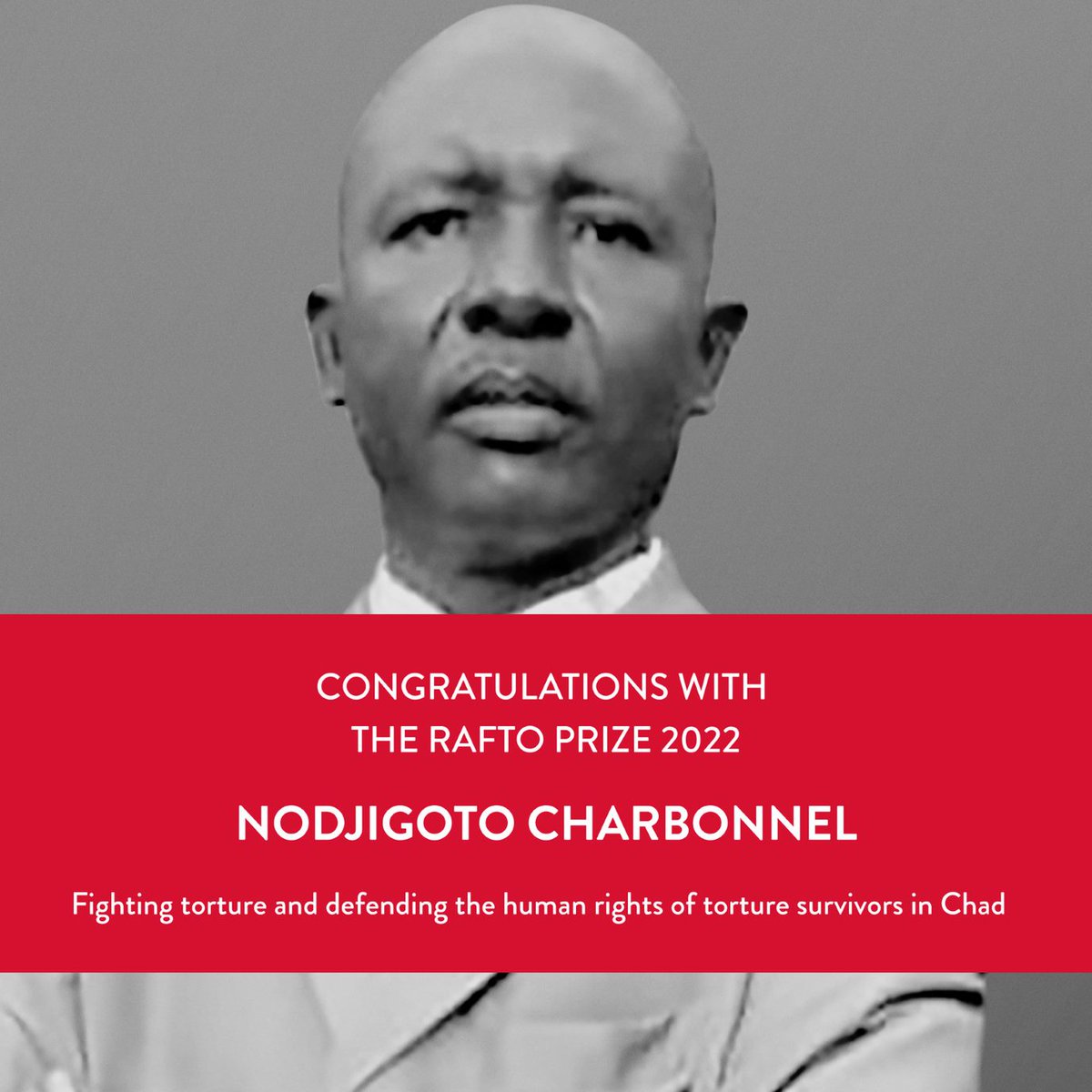 RaftoFoundation's tweet photo. Nodjigoto Charbonnel and AJPNV receive the Rafto Prize 2022 for their courageous struggle to abolish torture in Chad. Read the complete award statement here: https://t.co/yLpRkOy0tE
#rafto2022 https://t.co/z8mNplWuh1