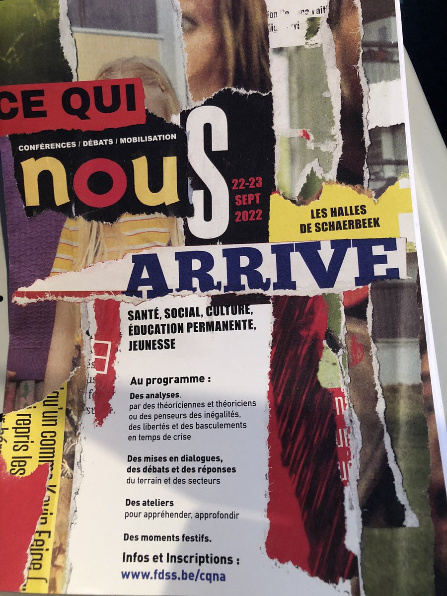 ArnaudGorgemans's tweet photo. Ce qui nous arrive… Début d’un questionnement sur l’état des libertés, l’aggravation des inégalités et la nécessité de basculements. Deux jours de débats, témoignages, interpellations aux Halles de Schaerbeek. #cqna https://t.co/YfWecxlGec