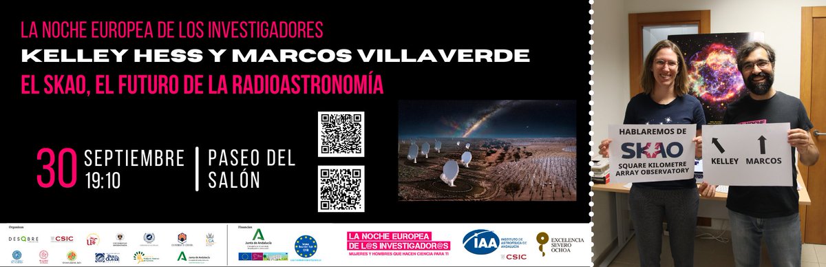 <a href="/KHesser/">Dr. K Hess</a> (en colaboración con <a href="/MarcosViAp/">Marcos Villaverde</a>) nos dará una charla sobre el observatorio del <a href="/SKAO/">SKA Observatory</a>, una infraestructura de investigación internacional en el campo de la radioastronomía que está en fase de construcción. ¡En inglés y español!
