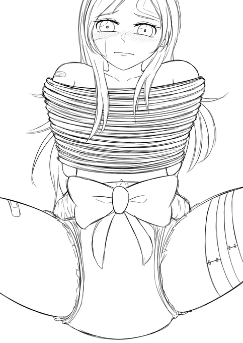 リボン付きの可愛いオムツを穿かせてあげました。 