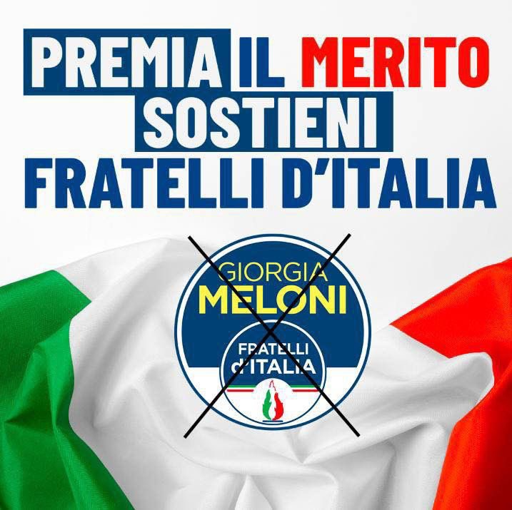 Il 25 settembre premia il merito!💪🏻🇮🇹

#ElezioniPolitiche2022
#VotaFDI #Meloni