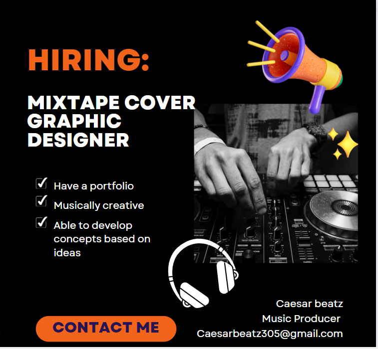 CaesarBeatz's tweet photo. I need a graphic designer who can capture my ideas and bring in their creatively artistic talents and design a cover for my mix-tape!
⏭️Comment below if this is you.
⏭️Tag your go-to
#graphicdesigner #hiringgraphicdesigner #mixtapecoverdesigns
#caesarbeatz #music #producer https://t.co/P7wWy40vvk