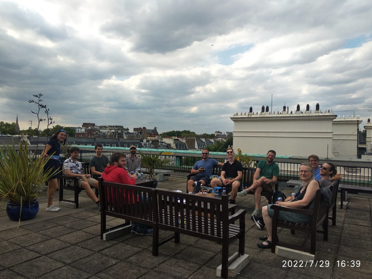 XLCimperial's tweet photo. With your morning coffee have a look at this great recent paper from our former PhD student @AllanPettipher on 'bound exciton formation'  in optoelectronic devices: https://t.co/SFgrewDl7C 
(Throwback picture from Allan's leaving drinks) https://t.co/eDL1XAy6Og