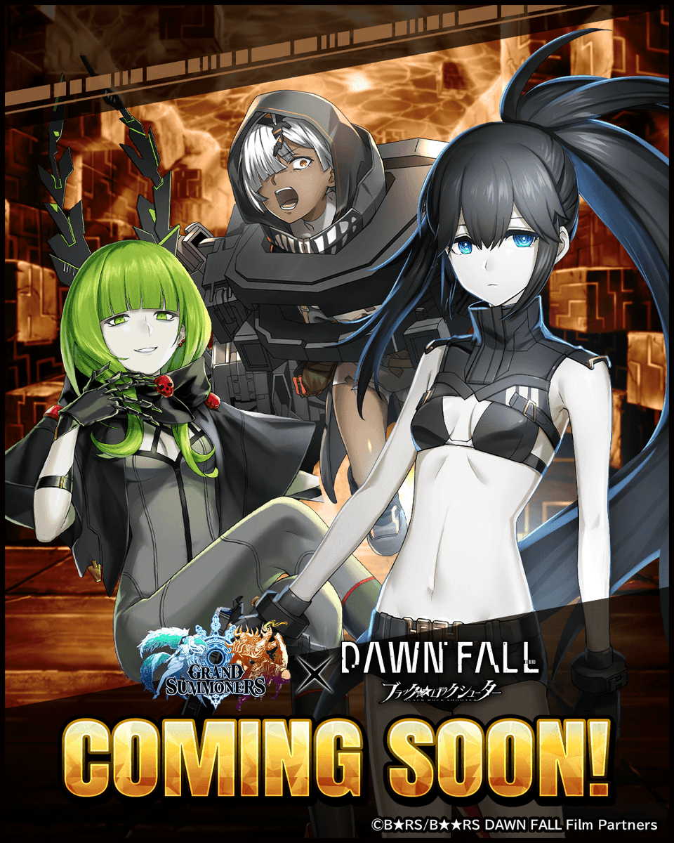 GRDSMN_GLOBAL's tweet photo. Black Rock Shooter DAWN FALL is coming to Grand Summoners! 

Get ready for this exciting Crossover starting after maintenance on 9/29!

#GrandSummoners #BlackRockShooter #DawnFall #BRS #BRSDF https://t.co/OoI17dqVSF