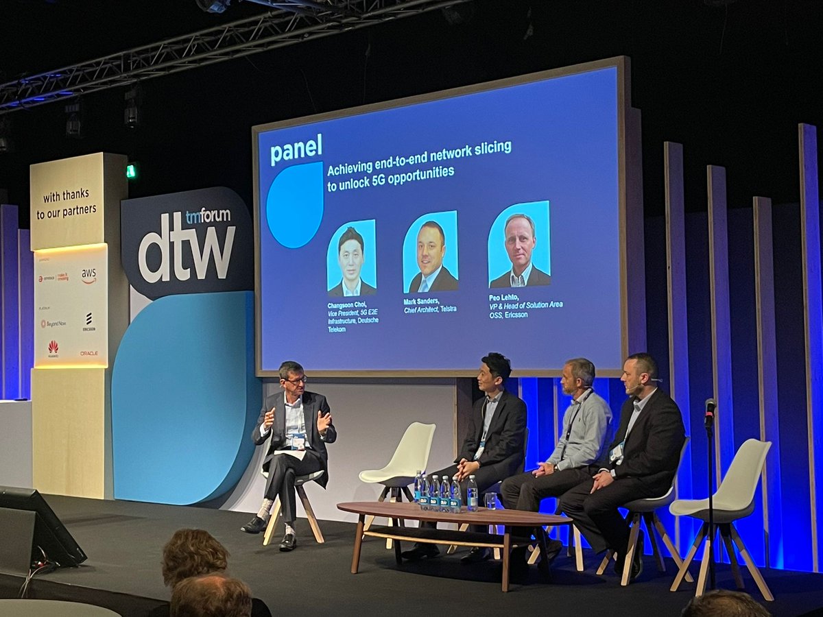 Great to share the stage with Changsoon Choi from <a href="/deutschetelekom/">Deutsche Telekom</a> &amp; Mark Sanders from <a href="/Telstra/">Telstra</a> in a panel discussion yesterday at #DTW2022. 

Thanks for putting the spotlight on #networkslicing <a href="/tmforumorg/">TM Forum</a>, it was a great discussion. 

#TMFDigital