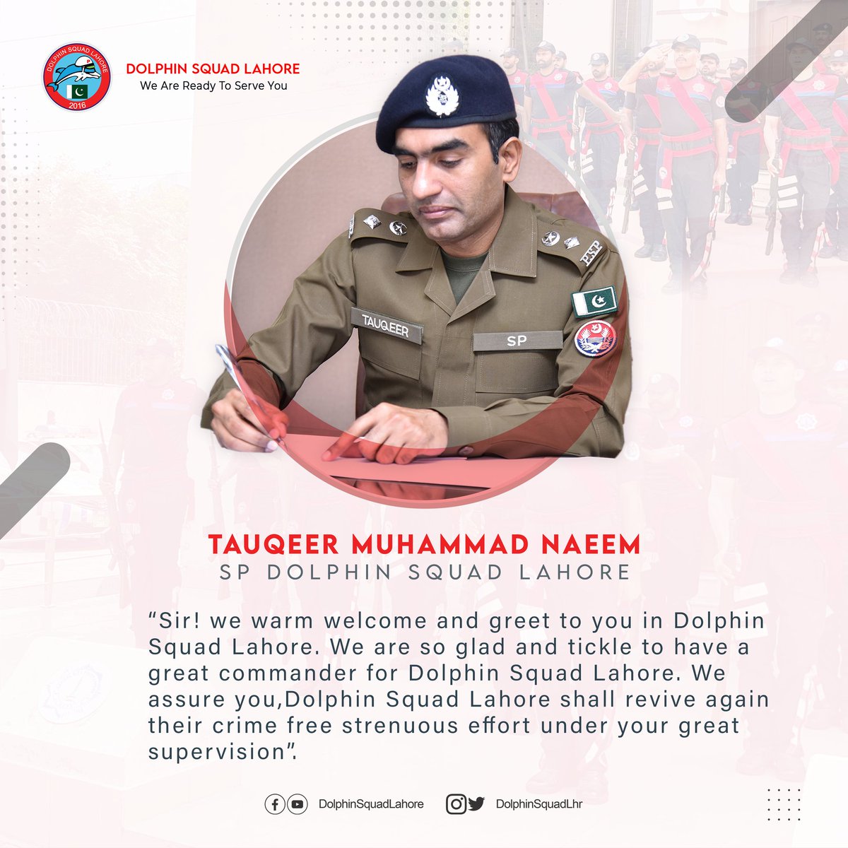dolphinsquadlhr's tweet photo. Heartiest Congratulations for being the new Commander of Dolphin Squad Lahore. We all welcome you to play your role as the head of Dolphin family.
#spdolphin #welcome #commander #spdolphinforce #Police @TauqeerNaeem4 https://t.co/e9v8kuEoPu