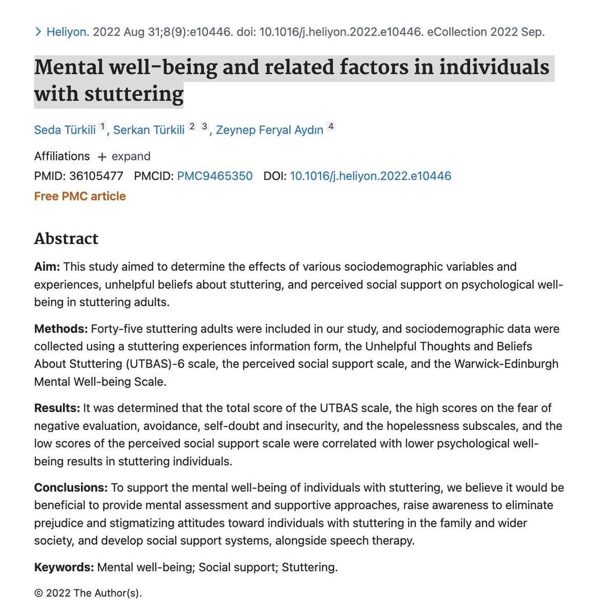 Phoniatrics13's tweet photo. Mental well-being and related factors in individuals with stuttering.

https://t.co/QRu2V5rozW

@ORLHNSKSU 
@SaudiSocietyORL 
@UEPphoniatrics https://t.co/Bak0hBKgNF