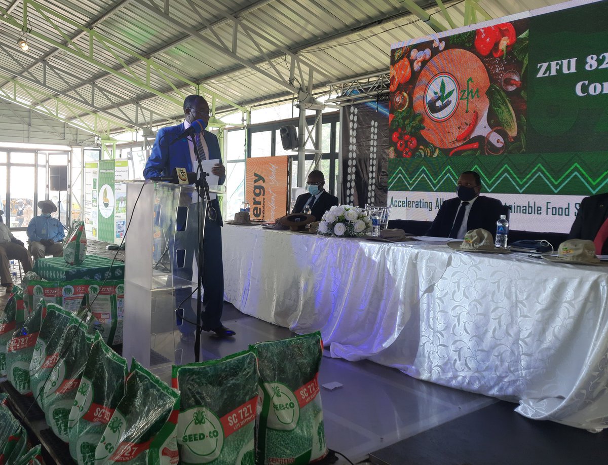 zfu_official's tweet photo. "Yesterday we hosted a thematic conference, the outcome of the thematic conference will be shared with with the authorities to feed into policy formulation and review for accelerating sustainable food systems transformation for Zimbabwe," #ZFU President #ZFU_82nd_Annual_Congress https://t.co/sl7msKClo9