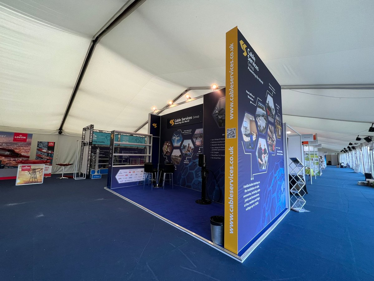 AlfaDisplay's tweet photo. Carrying on from our time at the EnergyX conference, it's always lovely to build for Cable Services at this event. A great stand with really striking graphics. We hope you had a very successful event! 

#eventprofs #exhibitions #standdesign #standbuild #linxmodular https://t.co/QlnMHcbyUf
