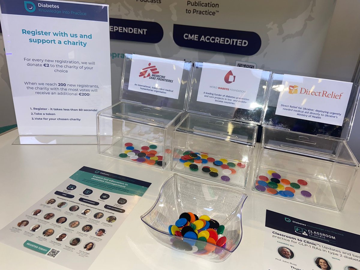 dkipractice's tweet photo. There's till time to register today and nominate a charity for us to donate to @MSF or @WorldDiabetesF or @DirectRelief.
Visit booth P.01 at #EASD2022 here in #Stockholm and discover our accredited diabetes education in innovative and convenient formats. https://t.co/OXzeEgTx9j