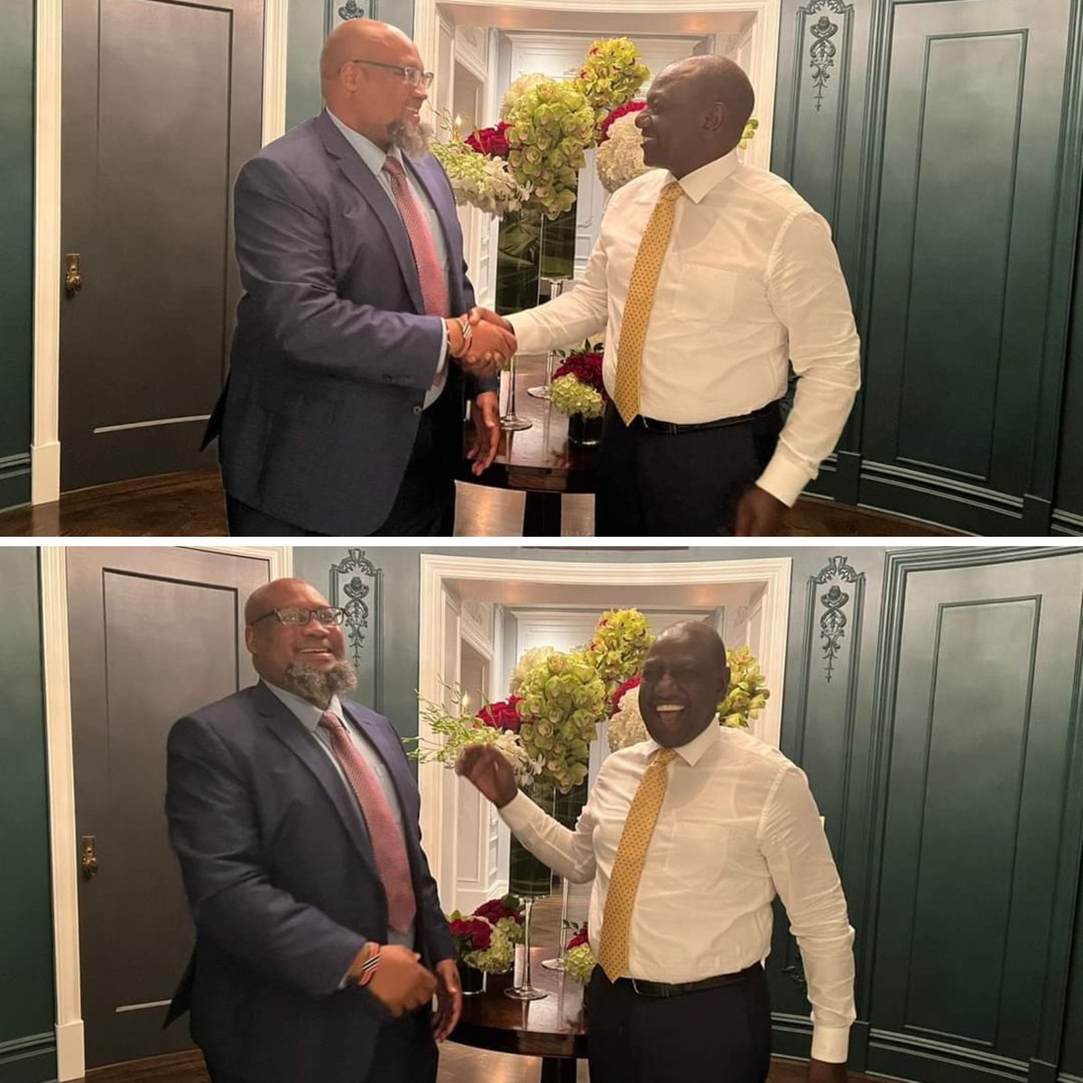 Kenyans's tweet photo. President William Ruto meets his supporter Cosmo Choy in the U.S https://t.co/vjWRFOh9GR