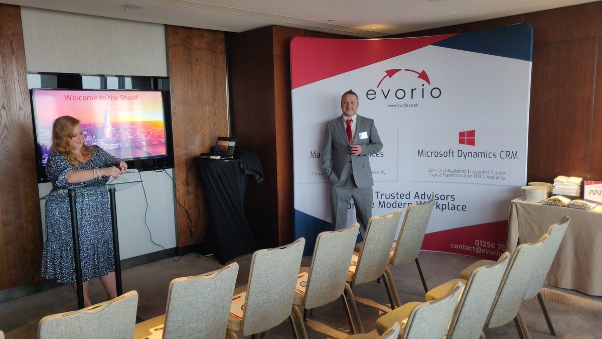 Evorio365's tweet photo. All ready to go for our Talk Transformation event in the Shard #crm #crmdynamics #trustedadvisor https://t.co/sLN3d6vTXc