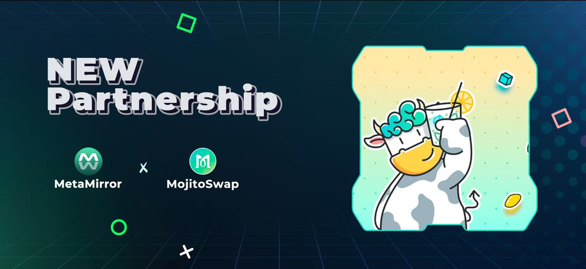 MetaMirror (@auth3metamirror) on Twitter photo 📣📣 <a href="/MojitoSwap/">MojitoSwap I #MojitoNFT Launched</a> has onboard MBuddy Portal!
MojitoSwap is a decentralized exchange running on KCC, with lots of features that let you earn and win tokens.
Their first #MBuddy Campaign is LIVE NOW!
🎁 Campaign award: an exclusive NFT BADGE
Join here 👉 mbuddy.metamirror.space/campaign/Mojit… 📣📣 <a href="/MojitoSwap/">MojitoSwap I #MojitoNFT Launched</a> has onboard MBuddy Portal!
MojitoSwap is a decentralized exchange running on KCC, with lots of features that let you earn and win tokens.
Their first #MBuddy Campaign is LIVE NOW!
🎁 Campaign award: an exclusive NFT BADGE
Join here 👉 mbuddy.metamirror.space/campaign/Mojit…