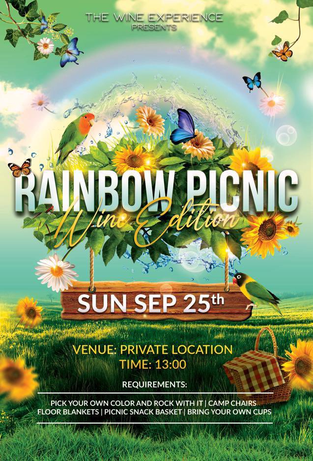 TheWineExp's tweet photo. Join us for a fun filled Rainbow Picnic Sunday Wine Edition 🌈🍷
Dm for location ☀️… https://t.co/t4TwqcGJOJ