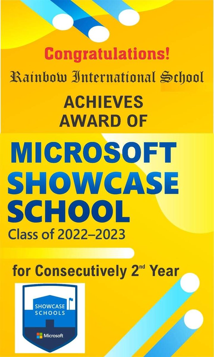 rainbowhimachal's tweet photo. "We Are A MICROSOFT Showcase School"
RAINBOW INTERNATIONAL SCHOOL  accredited with prestigious MICROSOFT SHOWCASE SCHOOL  Award consecutively for SECOND time.

#ris #MicrosoftShowcaseSchool #microsoft https://t.co/2odDK6Ddvc
