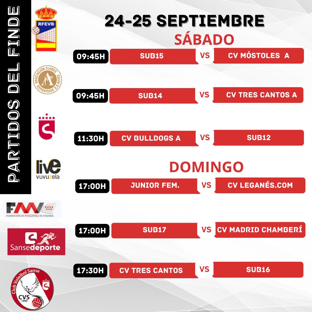 voleysanse's tweet photo. 🔜 ¡PARTIDOS DEL FINDE! 🏐💪🏼
🏟️En el CVStadium:
🗓Sábado:
Sub15 y Sub14
🗓Domingo:
Junior Femenino y Sub17
#CvStadium #CvS #JugamosEnCasa #Temp22-23 #Tecnificación #VamosSanse https://t.co/fZufLV18uA