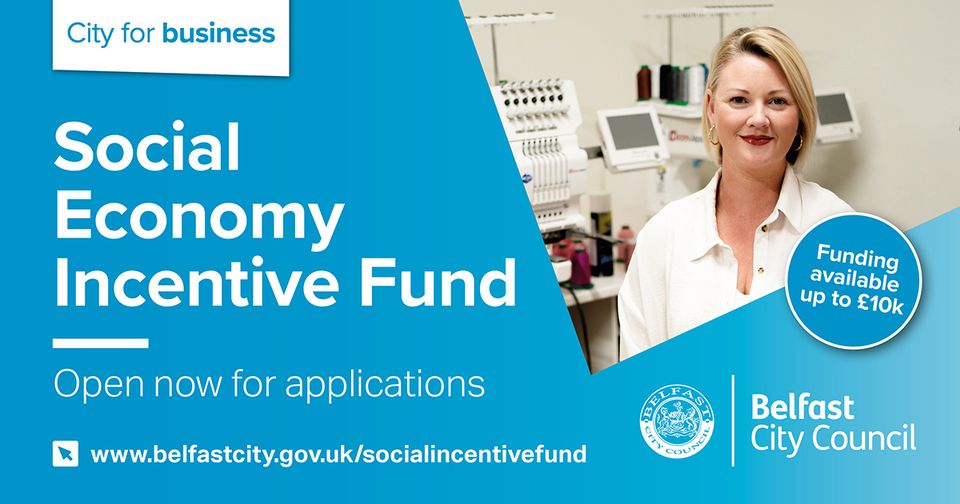 Are you a new #SocialEnterprise or #Cooperative based in Belfast seeking to start or grow?
Apply <a href="/belfastcc/">Belfast City Council</a> new Social Economy Incentive Fund for >£10,000 to achieve your business ambitions.