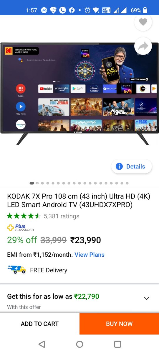 IWallmickey's tweet photo. The Fun about Flipkart Big Billion Days.

All the other brands are offering products cheaper than Flipkart
#Croma #Reliancedigital #Amazon 
@flipkartsupport @Flipkart 

Where to buy?
Flipkart or @cromaretail @amazon 
 Vijay Sales left behind in the race @VijaySales https://t.co/SXg4wam9m1