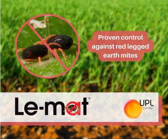 UPLAUSLtd's tweet photo. ✅ Now is the time to take action on #RELM with #UPLs Le-Mat®
Le-Mat® is a systemic #insecticide that acts to control #redlegged earth #mites in your crop. Trusted by #growers across Australia it's the solution that will pay you over and over 👉 https://t.co/TRxZUyzMsn #plant22 https://t.co/JIV9LaukS7