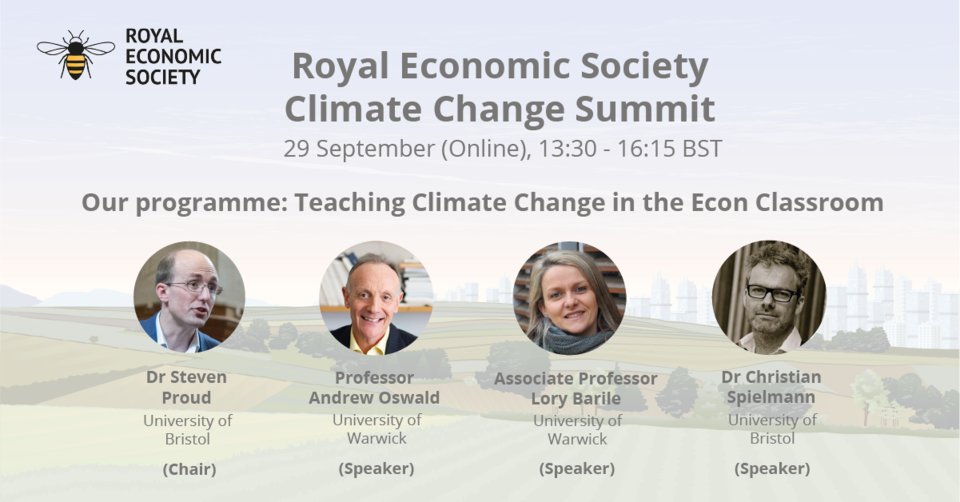 📢Register today for the #RESclimate2022 Summit! 📅29 Sept, online Teaching Climate Change in the Econ Classroom – join @LoryBarile @DrStevenProud @spielmanntweets & gain insights on teaching #climatechange in #economics. More info👉bit.ly/3QexU1C #EconTwitter