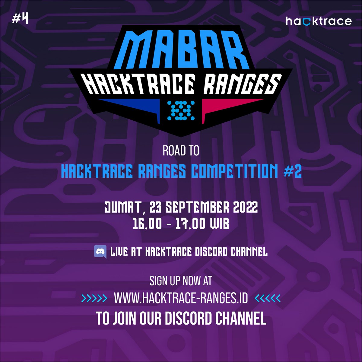 MABAR Hacktrace Ranges is Back! 🎮

Buat kamu yang ingin ikut Hacktrace Ranges Competition, kamu wajib ni dateng MABAR besok biar tau lebih lanjut dan bisa lebih siap buat ikut kompetisi!

Sampai ketemu di Discord ya! 🔥

#cybersecuritylab  #hackinglab  #ctf  #ctfcompetition