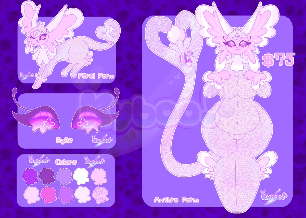 Kyboodles's tweet photo. Sea Espeon Adopt!💜✨
Comes with anthro and feral forms💜
$75 ✨💜 comment or DM to claim 💜✨
#espeon #furry #furryadopts #pokemon https://t.co/ovZmZwtUbW