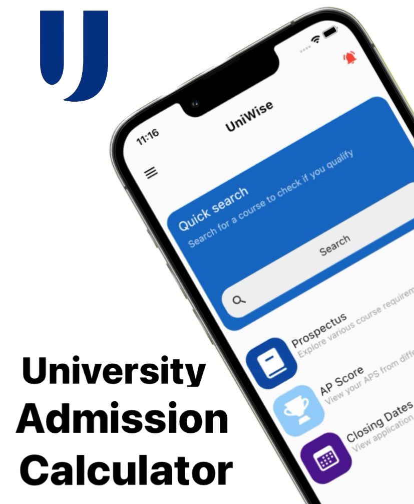 Are you tired of downloading different university prospectuses? Download the UniWise app. You can view:

✅A list of courses you qualify for
✅Different university prospectuses
✅APS
✅University Application deadlines