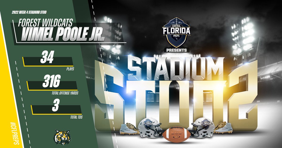 WEEK FOUR STADIUM STUD!

@ocalaforestfb <a href="/coach_ecullen/">Eoghan Cullen</a> <a href="/Vimel_3/">Vimel_jr.</a> <a href="/FHS_WildcatLife/">Forest High School</a> <a href="/FHS_Athletics1/">FHS Wildcat Athletics</a> <a href="/FlaHSFootball/">FloridaHSFootball.com</a> <a href="/PressboxOT/">Pressbox Overtime</a> <a href="/vmichaels18/">chestrockwell18@gmail.com</a> <a href="/VSNflorida/">Varsity Sports Nation</a> @HSFB_HUDDLE <a href="/HSFBamerica/">High School Football America</a> #cflpreps #StadiumStuds