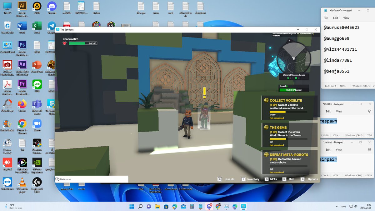 starf26's tweet photo. @TheSandboxGame @worldofwomennft I just participated in the #SandboxAlphaS3Giveaway for a chance to win 500 SAND! Found the hidden room in World of Women Tower, check out my screenshot below!
👇 https://t.co/t6Rnlhl1Q9