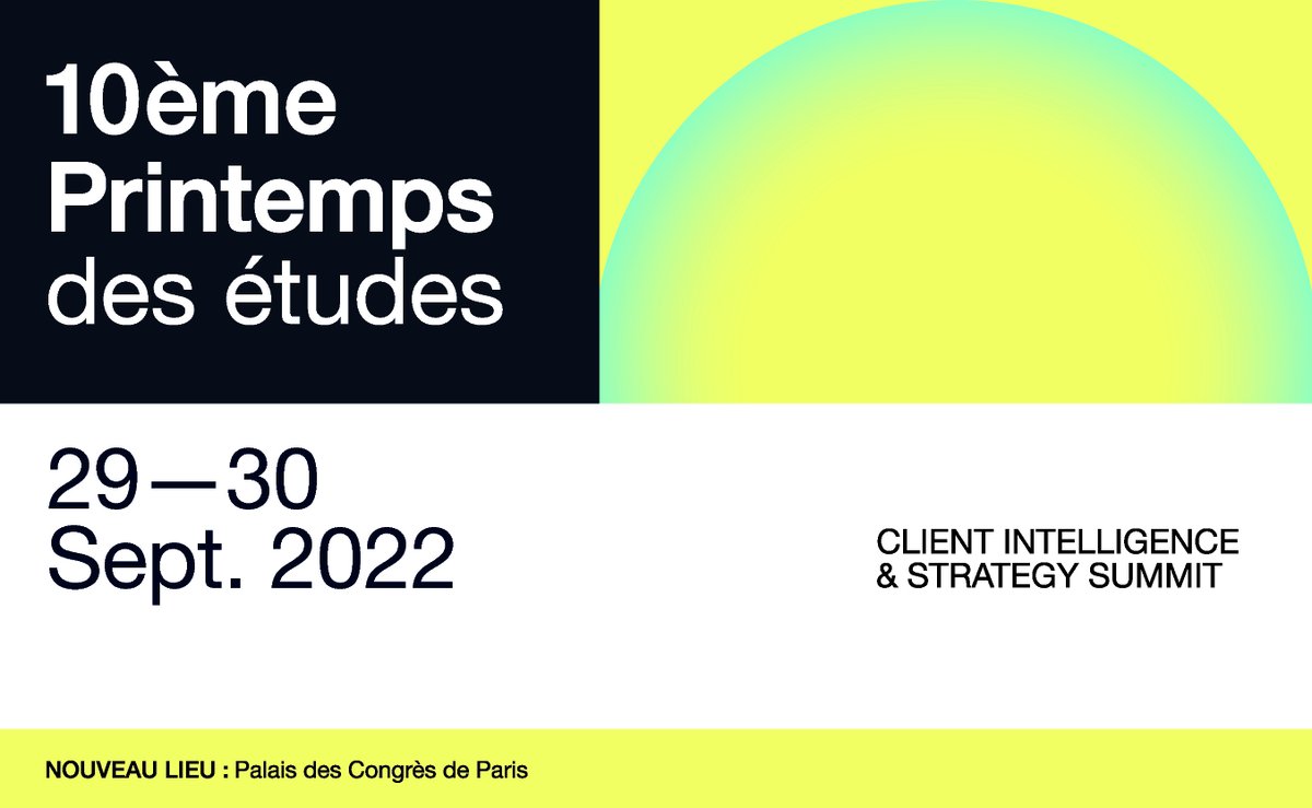 📢 Save the date – 📌 Rendez-vous les 29 et 30 septembre prochains pour la 10 ème édition du Printemps des études - en partenariat avec le <a href="/CESPAUDIT/">CESP(CENTRE D'ETUDE DES SUPPORTS DE PUBLICITE)</a>  

📍 Au palais des Congrès de Paris, Porte Maillot

👉 Programme et E-badge : printemps-etudes.com/mybadgeonline-… 

#étude #mesure #data