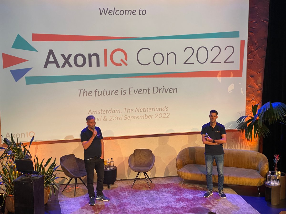 axon_iq's tweet photo. Today is the day - Jeroen Speekenbrink and Allard Buijze just kicked off #AxonIQCon22 in Amsterdam! Follow along today and tomorrow to learn why #TheFutureIsEventDriven. https://t.co/iy82LlSRo8 https://t.co/U5mt6smTpJ