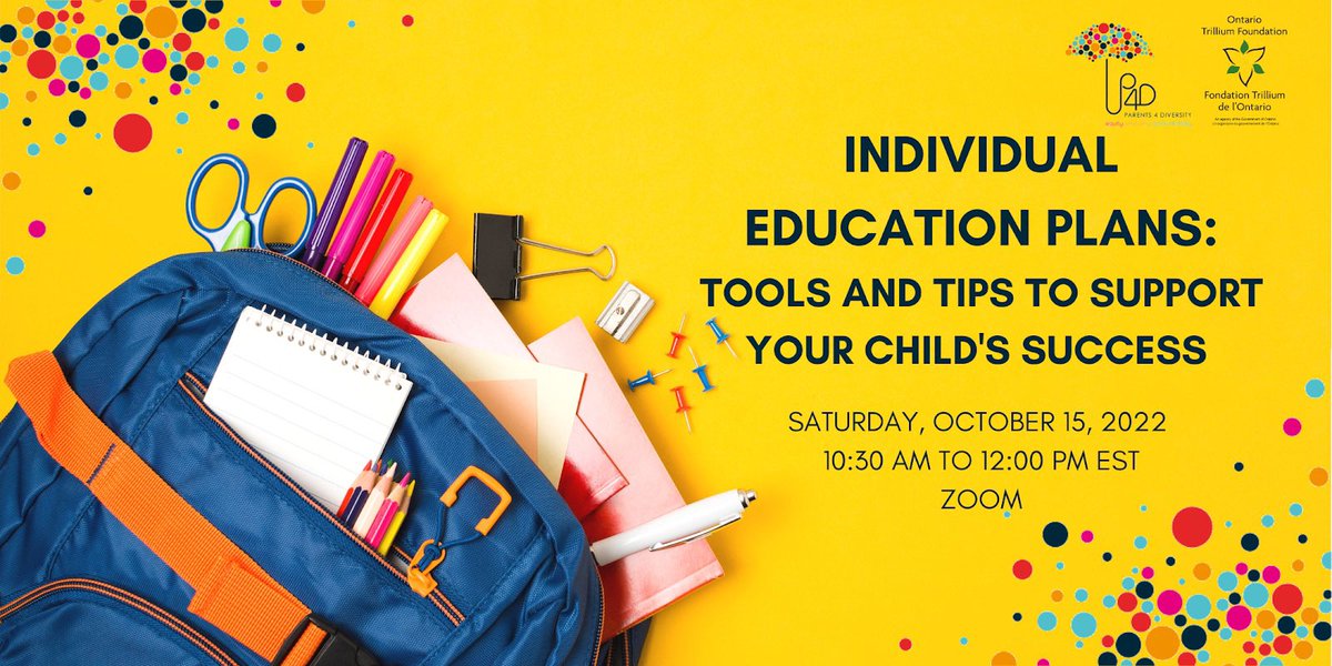 NEW: What is an IEP and how can I make sure that my child is getting the most out of it? Come join us for a FREE session on October 15th! 

Register here: eventbrite.ca/e/424557411647