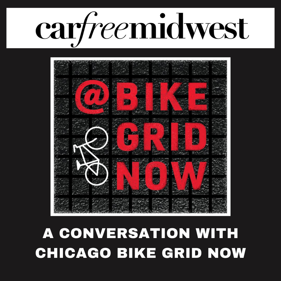 CarFreeMidwest's tweet photo. Happy #WorldCarFreeDay! This episode with Chicago @bikegridnow was particularly inspiring to us so listen up and let us know what you think of their idea to push for 10% of city streets to be bike prioritized. From bike buses to bike jams, they're having fun and being effective! https://t.co/TfJRCCKiFX