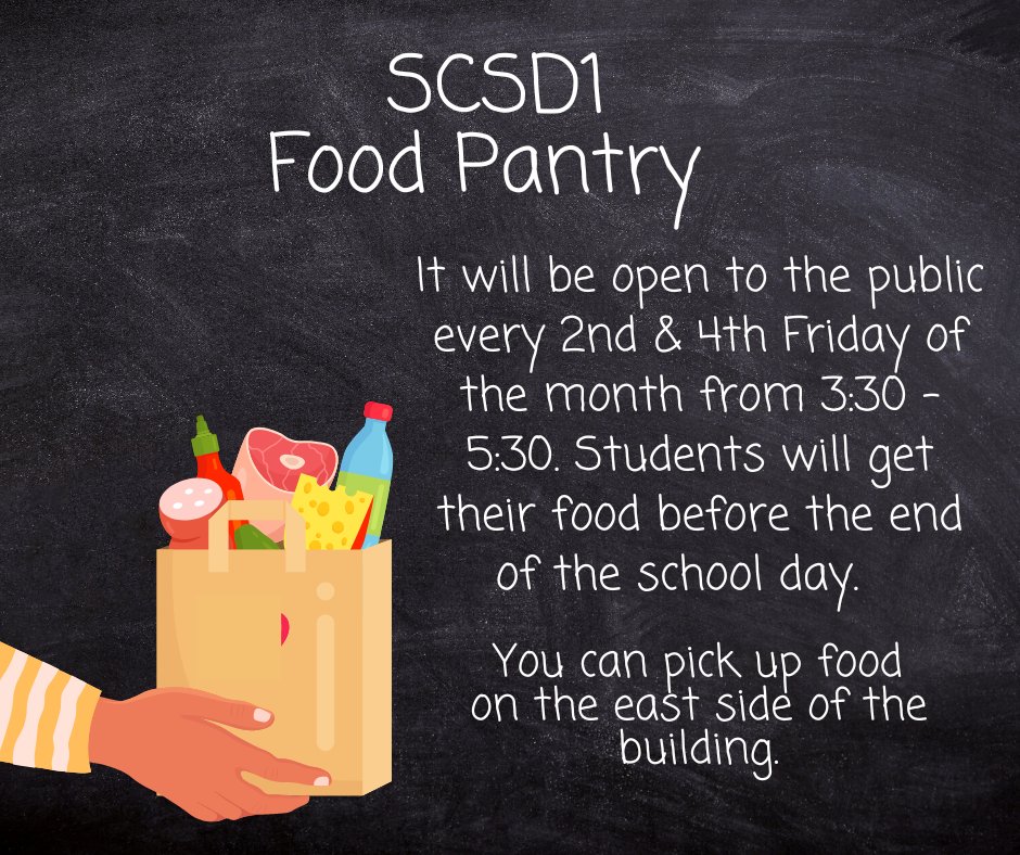 The Food Pantry will be here tomorrow!!