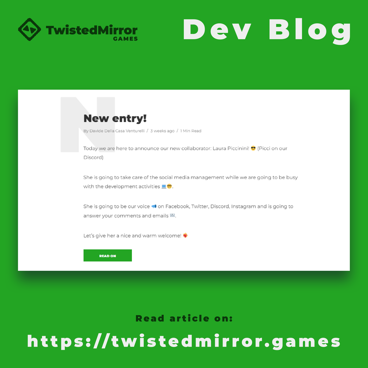 Twisted_Mirror's tweet photo. There is a new article on our Dev Blog. Check it out!

https://t.co/hD3QWPhI05

#twistedmirror #twistedmirrorgames #devblog #newpost #newentry https://t.co/Iy8H6XfuuS