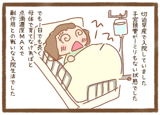 3、3人お腹にいたので切迫早産での入院
2、3人お腹にいたので早産での出産
1、3人とも極低出生体重児

 #妊娠出産辛かったことランキング 