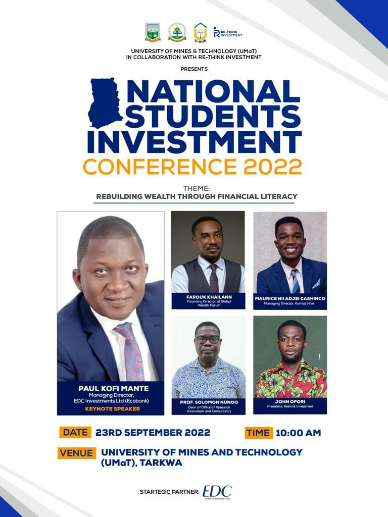 UMaTHub's tweet photo. UMaT invites you all to our upcoming program dubbed #National #Students #Investment #Conference. It is happening live tomorrow at 10am...Hope to see you there..👏🙌🤭 https://t.co/7KrMBuxtgw