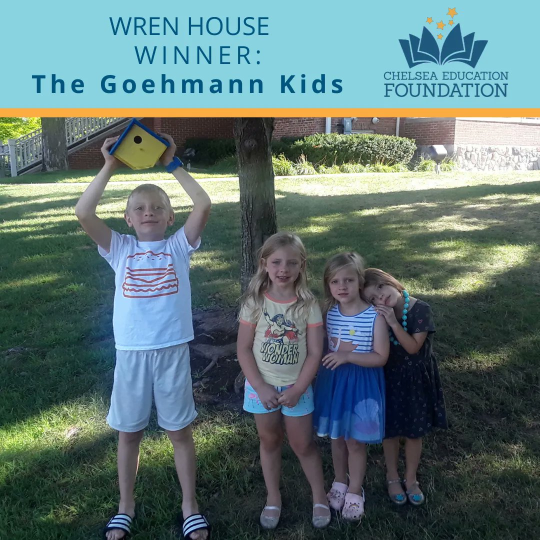 Our Chelsea-themed wren houses, built by our President Lynn Fox and her partner, were a huge hit this summer! The Goehmann kids loved theirs! 
.
. 
#chelseamichigan #chelseaeducationfoundation #chelseami #chelseanonprofit #nonprofitorganization
