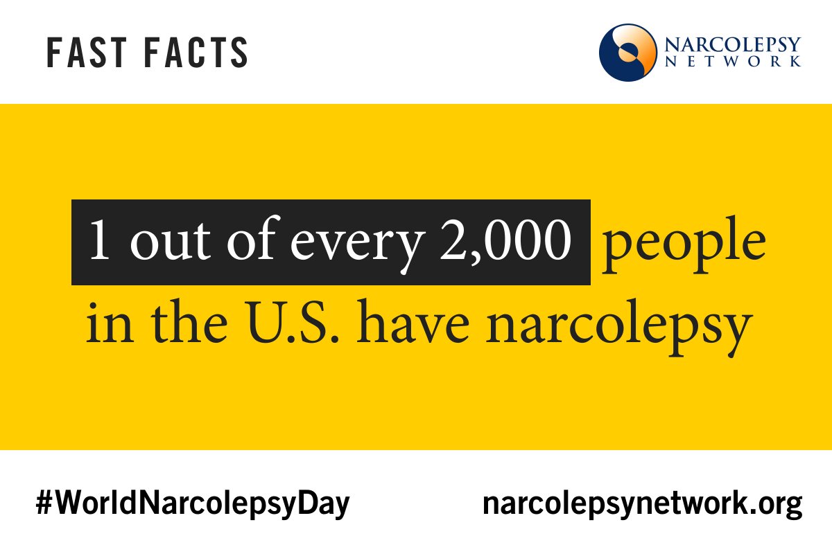 NarcolepsyNtwrk's tweet photo. Happy World Narcolepsy Day! Today (9/22) is a global day of awareness for narcolepsy. Share these facts with your social networks to inform others about narcolepsy and help break down the stigma of living with a chronic sleep disorder. https://t.co/gTFkqg4ooa
