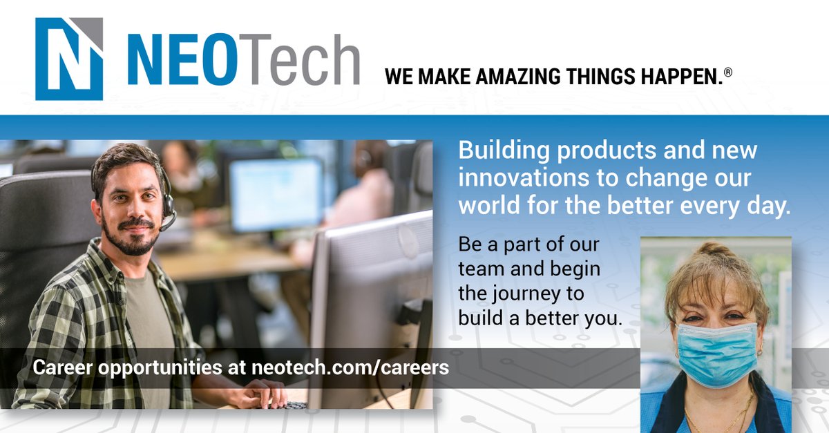 NEOSolves's tweet image. Visit us at neotech.com/careers to explore exciting career opportunities.

#careers
