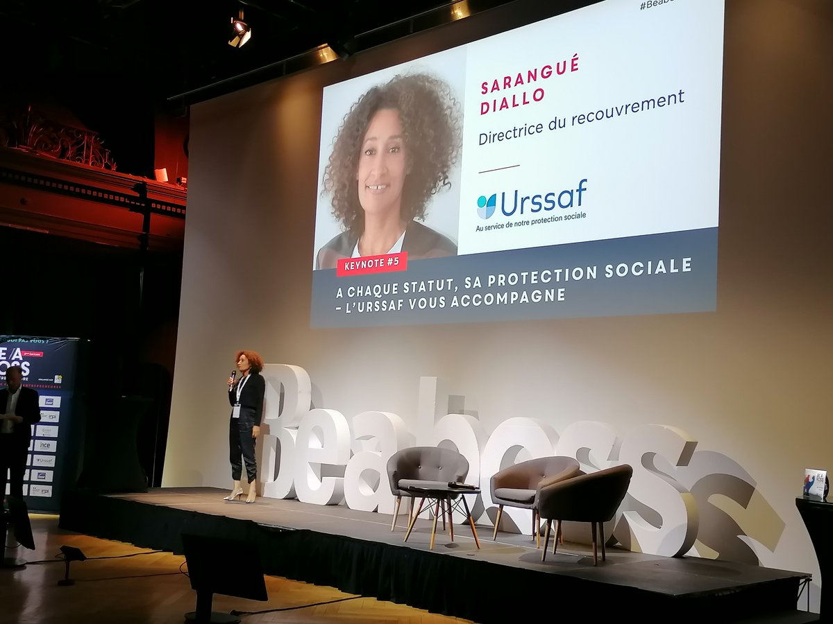 Au tour de @SarangueDiallo, Directrice du recouvrement  @UrssafIleDeFrance, de s’exprimer sur la thématique : 
A chaque statut, sa protection sociale – l’URSSAF vous accompagne. 

<a href="/Beaboss_mag/">Be a Boss</a>
