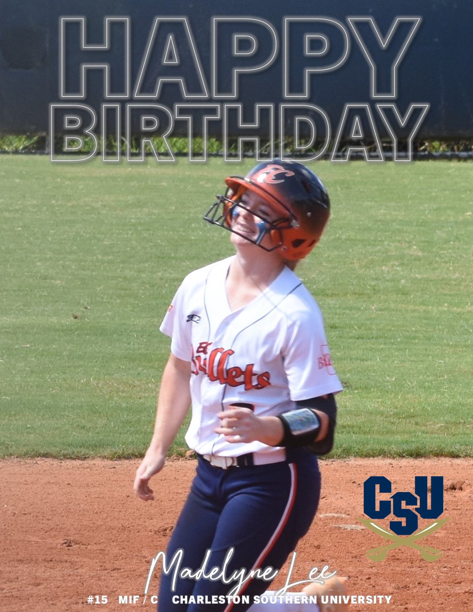 Giving a Happy Birthday shout out to the speedy MIF who loves to hit 💣💣💣!
Have a great 19th Birthday <a href="/lee_madelyne/">Madelyne Lee</a> !
<a href="/CSUBucsSoftball/">Charleston Southern Softball</a>