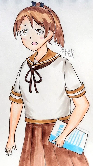 敷波ちゃん「次の授業に遅れちゃう」#艦これ版深夜の真剣お絵描き60分一本勝負#艦これ版真剣お絵描き60分一本勝負_20220922 
