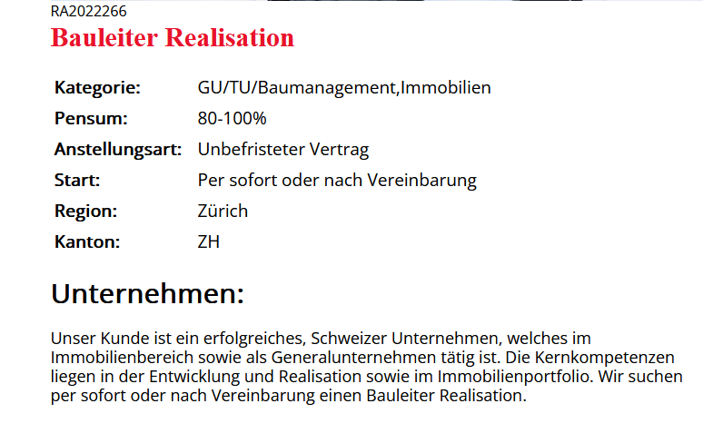 HumanTopClass's tweet photo. Für unseren Auftraggeber suchen wir exklusiv einen Bauleiter Realisation (Hochbau)!

https://t.co/GZKjfZhvuv

#bewerbungsgespräch #vorstellungsgespräch #tipps #jobs #stellen #kaderstellen #winterthur #zug #bewerbungsprozess #baukaderstellen #baukader #festanstellung #bau https://t.co/2G8CnzRzrP