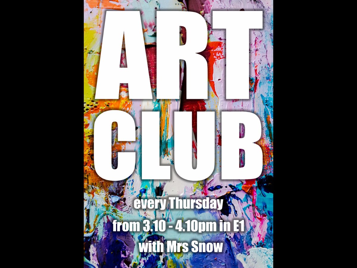 SaintBenRedTeam's tweet photo. Another excellent activity to get involved in… Thursdays KS3 Art Club - After school 3.10-4.10pm in E1 #beyondtheclassroom #getinvolved https://t.co/IBoVKmiKVG
