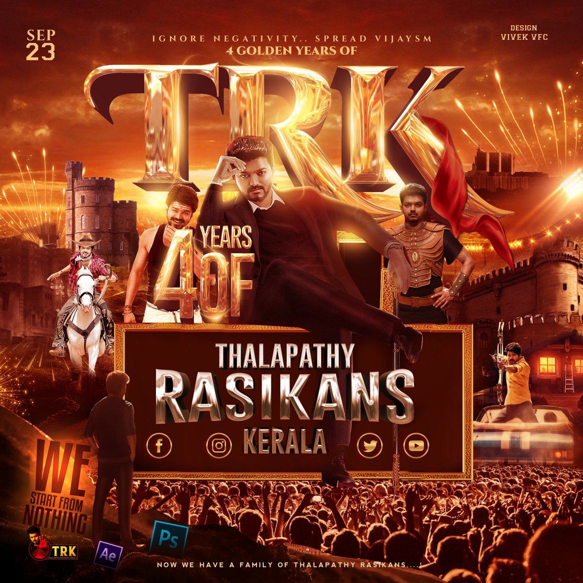Toekofficial's tweet photo. We Are Happy To Release The Special CDP To Celebrate 4 Years Of @TRKerala_Off 🎉 Congrats Team On Completing Successful 4 Years ✨

Design By @Vivek_VFCDesign

#4YearsOfTRK #Varisu #Beast #Thalapathy67 @actorvijay https://t.co/lF56CHzW1i