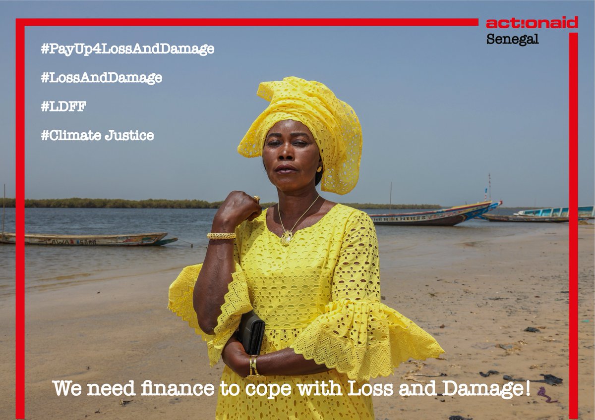 ActionaidSN's tweet photo. Governements at the COP27 meeting must agree to set up a new funding facility to address loss and damage, polluting corporations and innovative financial instruments can be channeled to help communities in need.
#PayUp4LossAndDamage
#LossAndDamage
#LDFF
#ClimateJustice https://t.co/26FD6XEt7u