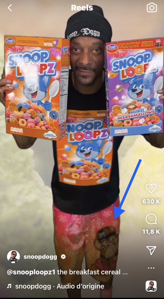 Baxt38000's tweet photo. @SnoopDogg with his #BAYC on his short 🩳 to promote his brand #snooploopz ! 

#NFT https://t.co/x8v1yKHSrc